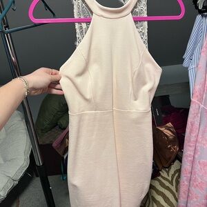 Elegant Cream Halter Dress